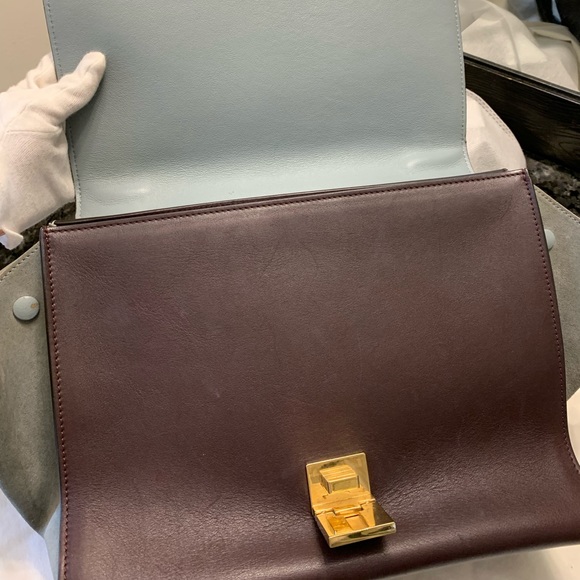 CELINE Calfskin and Suede Tri-Color Trapeze Grey - Picture 3 of 5